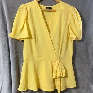Canary yellow top with bow accent